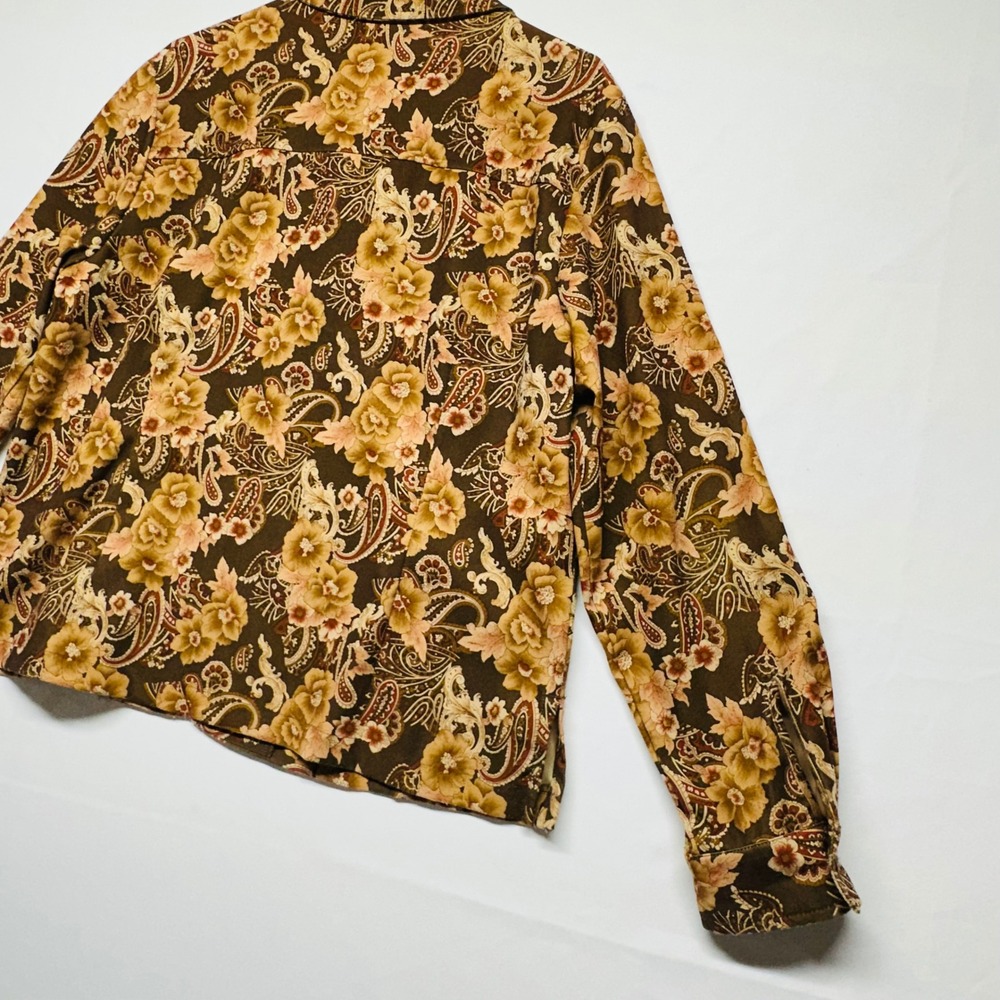 Sag Harbor Floral Fall Colors Paisley Print Long Sleeve Jacket Top Size 16P L - Picture 7 of 7